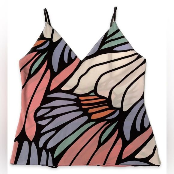 Natori Papillon Cami Top Multicolor Butterfly Print Adjustable Straps  – Medium - Picture 2 of 6